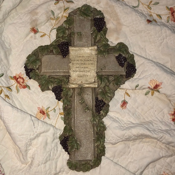 Large heavy cross JOHN 15:5 beautiful wall decor - Picture 2 of 9